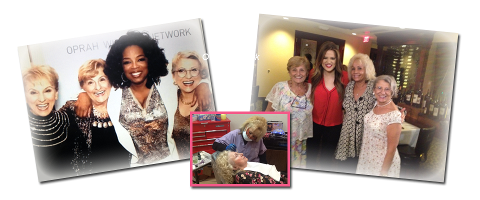 Denise George featured on the Oprah Winfrey Network and local television, plus a photo of a permanent makeup procedure